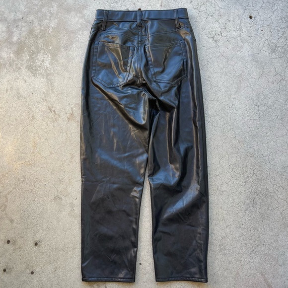 Abercrombie & Fitch The Ankle Straight Ultra High Rise vegan faux Leather Pants - Picture 3 of 7